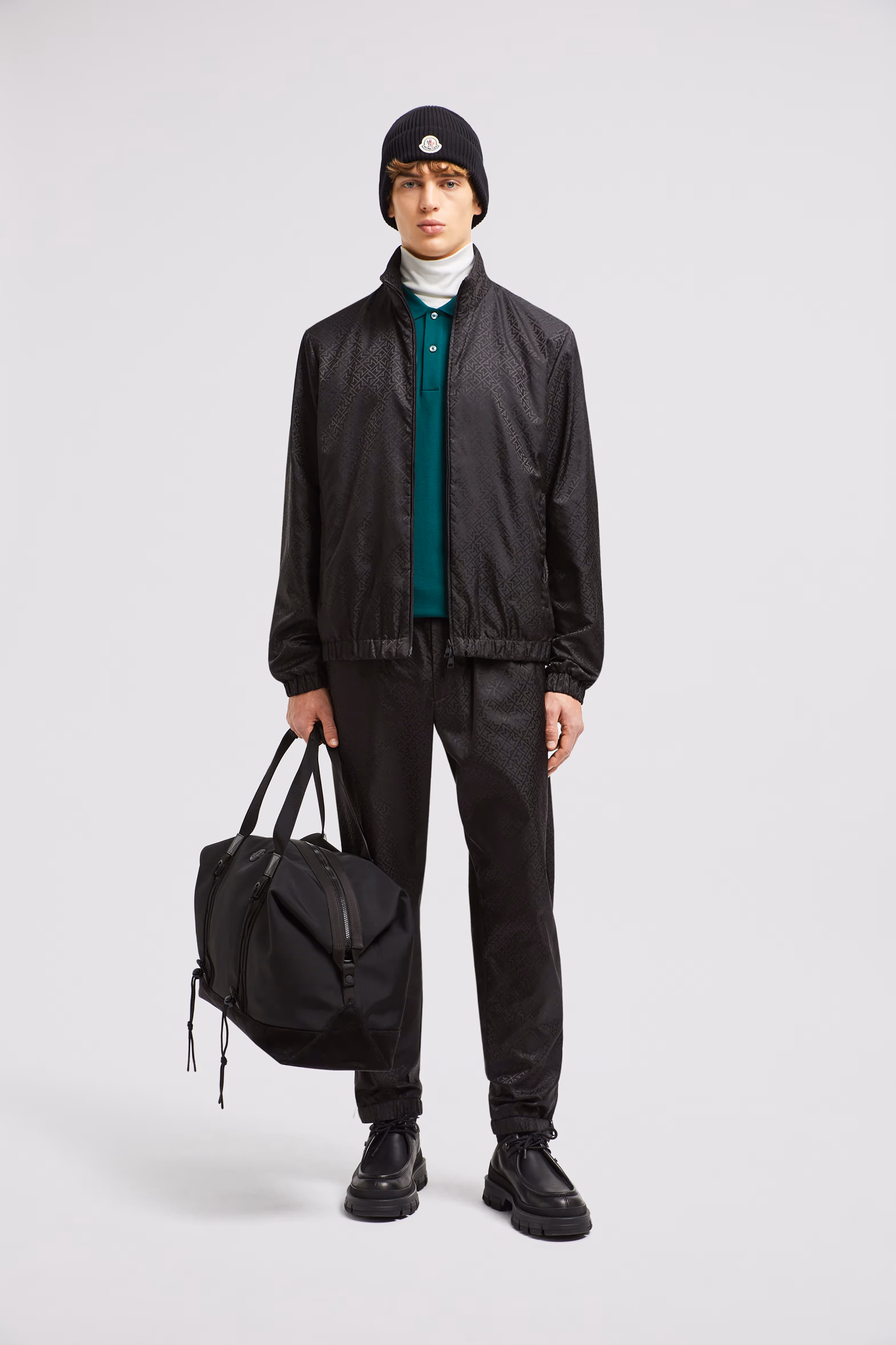 Vanoise Monogram Jacquard Windbreaker Men Black Moncler 3